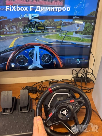 Нов Волан с педали Thrustmaster - T128 за PC PS4 PS5 , снимка 3 - Аксесоари - 54146161