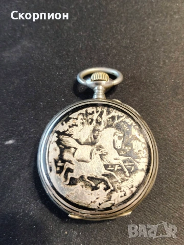 Швейцарски джобен часовник с посребрени капаци 1905г. - 10 РУБИНА - ПРОМОЦИЯ, снимка 4 - Джобни - 50521710