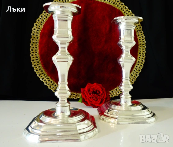 Посребрен свещник BMF,W.Germany,Art Deco. 
