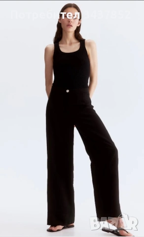 Панталон от ленена смес h&m