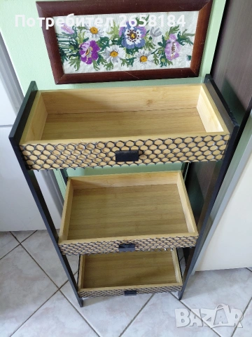 Етажерка от бамбук, вис.90см., снимка 3 - Етажерки - 54997562