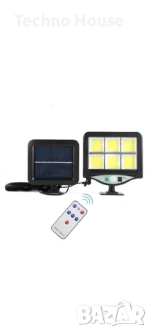 Водоустойчава соларна LED лампа с отделен соларен панел 128 СОВ