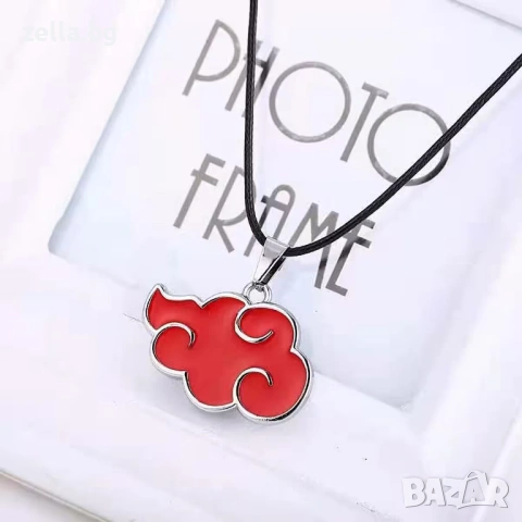 Метално колие Naruto Akatsuki Red Cloud 3.5 см – Аниме аксесоар, косплей, подарък за фенове 10154, снимка 6 - Колиета, медальони, синджири - 54659207