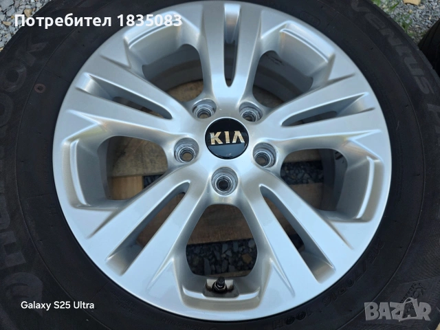 Лети джанти 16ки 5х114.3 Kia + летни гуми 215/70/16 Hankook, снимка 4 - Гуми и джанти - 54822038