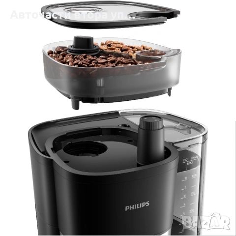 кафемашина Philips All-in-1 Brew (модел HD7900/50) с вградена мелничка в черен цвят, снимка 3 - Кафемашини - 54449654