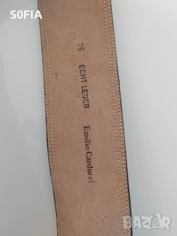  Emilio Carducci  75sm Италиански кожен колан със златна тока за талия , снимка 5 - Колани - 55098309