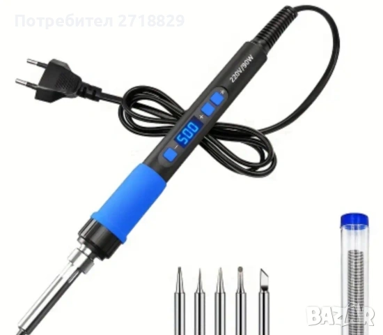 Поялник - LCD цифров дисплей 90 W с регулируема температура 180-500 гр.и пет накрайника 