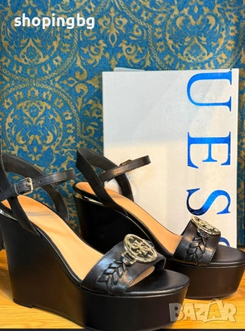 Дамски сандали на платформа GUESS BLACK