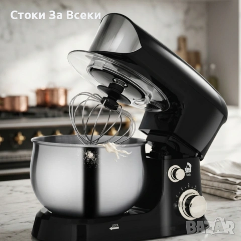ПРОМОЦИЯ!!! Планетарен миксер 1200W с метална купа и 6 скорости, снимка 8 - Миксери - 54648775