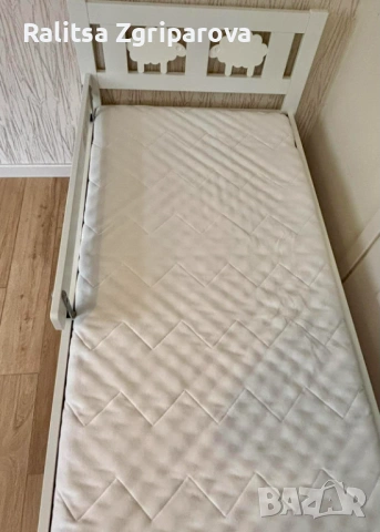 Детско легло IKEA KRITTER 70x160 см с матрак UNDERLIG, снимка 2 - Мебели за детската стая - 54929684