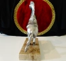 Калаена статуетка,фигура изправен Кон,мрамор. , снимка 5
