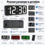 LED електронен часовник с големи цифри за стена или бюро с дистанционно USB светещ на ток аларма, снимка 5