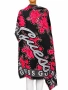 Дамски шал GUESS с флорален десен в черно и розово, снимка 2