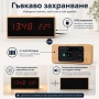 Светещ настолен електронен часовник дигитален термометър за стая ток, снимка 8