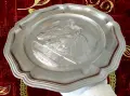 Калаена чиния с двойка Кончета,калаена сватба. , снимка 2