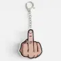 Акрилен ключодържател middle finger бежов 6x8 см_1265473, снимка 1