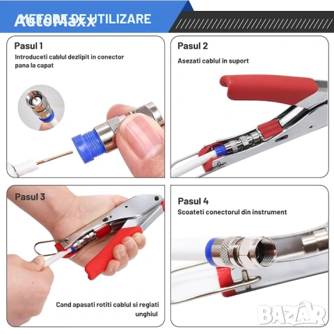 Комплект инструменти за коаксиален кабел,Latauar, Многоцветен, снимка 6 - Приемници и антени - 54151651