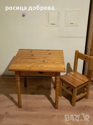 Детски комплект от естествено дърво (чам) - масичка и столче - 38 евро за комплекта , снимка 10 - Играчки за стая - 54211923