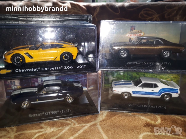Amc Javelin 1973 Shelby 1967 Gt500 Pontiac Ventura 1971 Chevrolet Corvette Z06 2017 1.43  , снимка 2 - Колекции - 54089754
