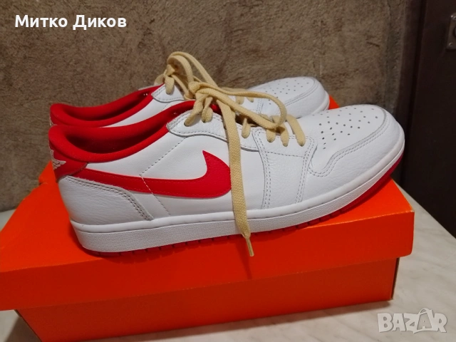 Jordan Air Jordan 1 Low OG "University Red". Нови маратонки естеств.кожа #43 стелка 275 мм, снимка 6 - Маратонки - 54346535