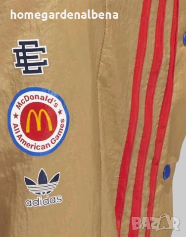 ADIDAS x Eric Emanuel мъжко долнище баскетбол кафяво копчета streetwear, снимка 4 - Спортни дрехи, екипи - 54440588