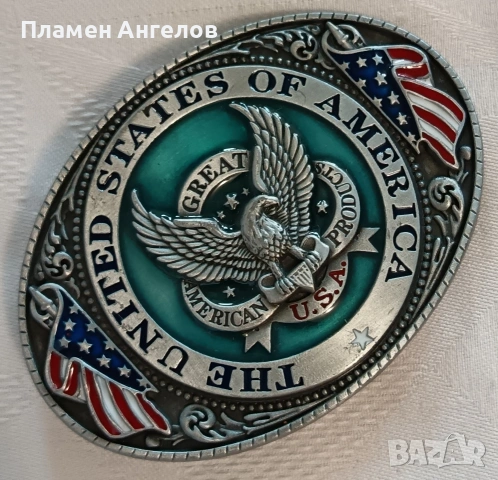 Колекционерска, американска Катарама Great American Products (Oрел и знаме) , снимка 2 - Колани - 55018105