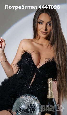 Черна официална къса рокля , снимка 2 - Рокли - 54556805
