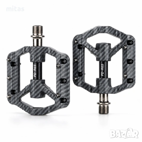 Ултра леки педали за велосипед PROMEND R65 Carbon Pattern, 3 лагера, 240гр, снимка 5 - Части за велосипеди - 52345771