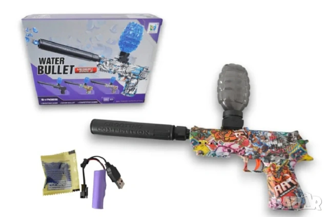 Автоматичен Пистолет с Водни Гел Топчета Electric Water Bullet USB Gel Blaster, снимка 2 - Други - 54691445