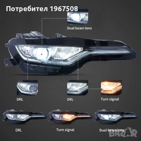 Комплект Full LED фарове за Chevrolet Camaro RS SS 2018 - 2024, снимка 2 - Части - 54459010