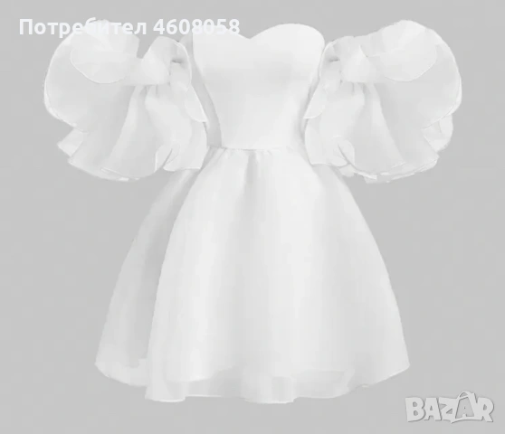 Бяла ефектна рокля