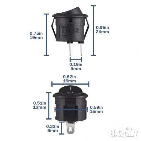 Бутон, прекъсвач, копче 12V 220V 3A 6A 20A, светещ бутон, снимка 7 - Друга електроника - 49296986