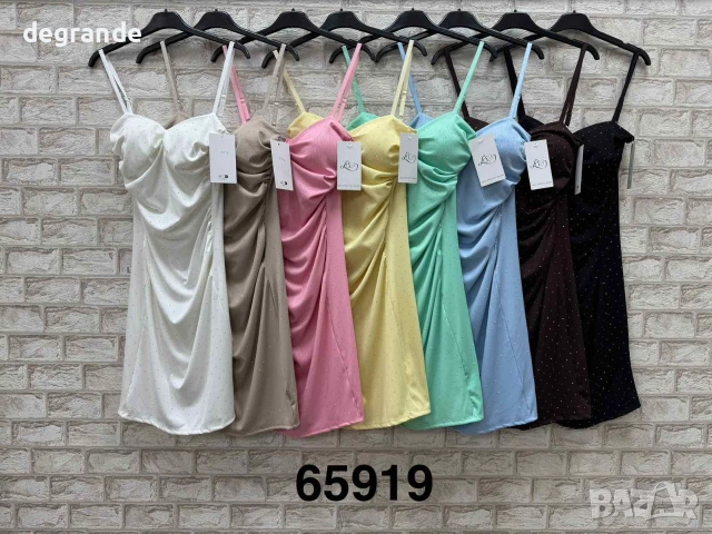 🎀 Ниска Цена Къси Рокли с Камъчета и Подплънки 🎀