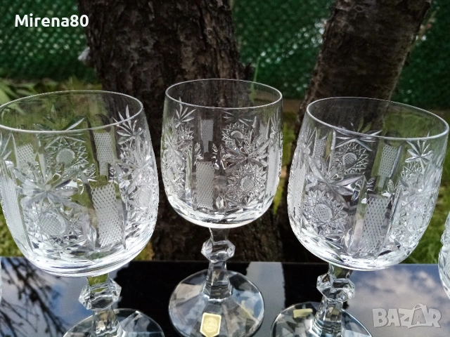 Кристален сервиз от 5 чаши за червено вино - Австрия !, снимка 2 - Сервизи - 54169497