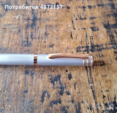 химикалка Cerruti 1881 Черути Austin Diamond сребро хром розово злато, снимка 6 - Други - 55577871