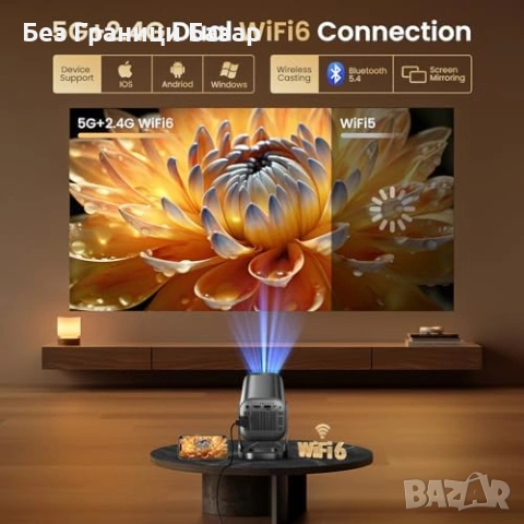 Нов мини смарт Преносим проектор 200 инча Android WiFi Bluetooth HDMI, снимка 5 - Друга електроника - 54571817