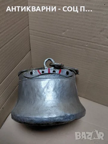 Соц Старо Ръчно Ковано Малко Медно Менче 2лт Тегло 0.700кг. НОМЕР 806., снимка 4 - Антикварни и старинни предмети - 55417699