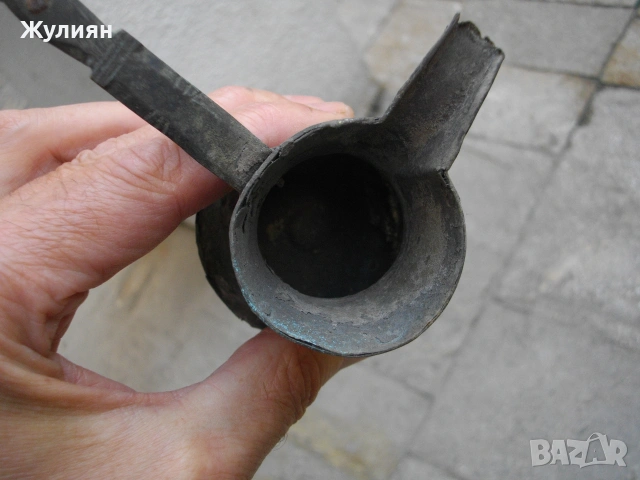 АВТЕНТИЧНО ТУРСКО ОСМАНСКО МЕДНО ДЖЕЗВЕ, снимка 6 - Антикварни и старинни предмети - 55160726