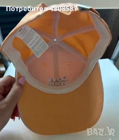 Оранжева шапка с козирка ISDIN, снимка 6 - Шапки - 54323007