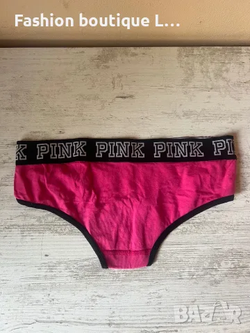2.5 евро PINK дамски памучни гащи с ластик в цикламен цвят S размер, снимка 2 - Бельо - 55365058