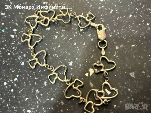 Сребърна гривна, снимка 4 - Гривни - 54731146