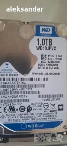 HDD WD 1Tb на 100процента на 55дни ползван, снимка 2 - Твърди дискове - 55240410