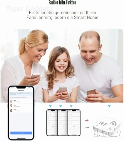 WIOONI Smart RF Hub – WiFi RF Контролер с датчик за осветеност, Tuya Smart Life, Alexa и Google Home, снимка 4 - Друга електроника - 54943524