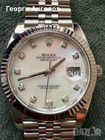 Rolex DateJust 41 126334 Jubilee Верижка с Диаманти и Перлен Циферблат, снимка 2 - Мъжки - 55062448