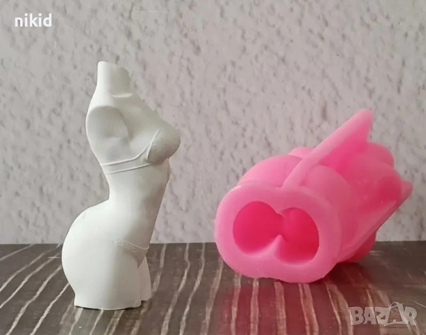 3D женско тяло по бански бельо силиконов молд форма фондан шоколад гипс декор свещ, снимка 3 - Форми - 54893688