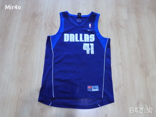 баскетболен потник dallas mavericks nowitzki # 41 nike екип мъжки оригинал L