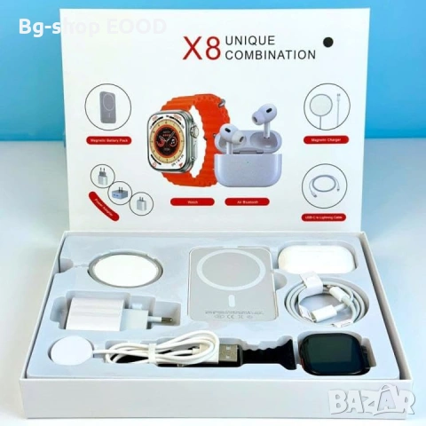 Смарт часовник X8 УUnique Combination, Bluetooth разговори, NFC, 2.02 IPS екран, IP67, снимка 6 - Смарт часовници - 54387360