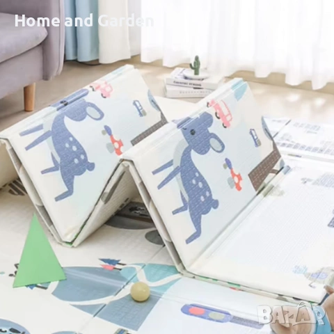 Двулицев образователен детски килим Азбука, цифри и животни 180 х 200 см - водоустойчив, сгъваем, снимка 3 - Образователни игри - 53997237