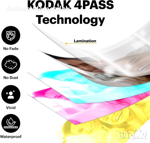 Фотопринтер KODAK Dock Plus 4x6 за телефон, снимка 2 - Друга електроника - 54874948