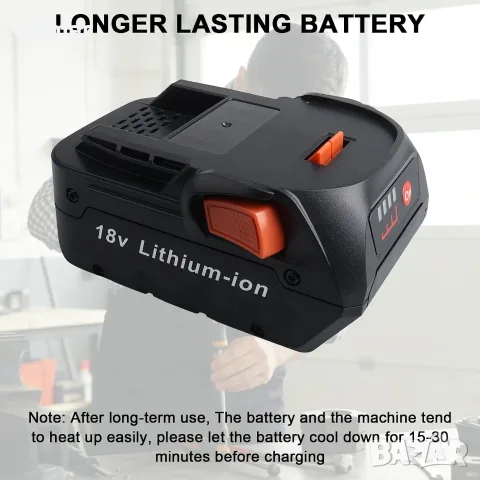 Резервна батерия 18 V 5000 mAh за AEG и RIDGID, снимка 5 - Други инструменти - 55330334